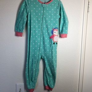 Carter’s 3T Fleece Owl with Hearts Zip Up Pajamas